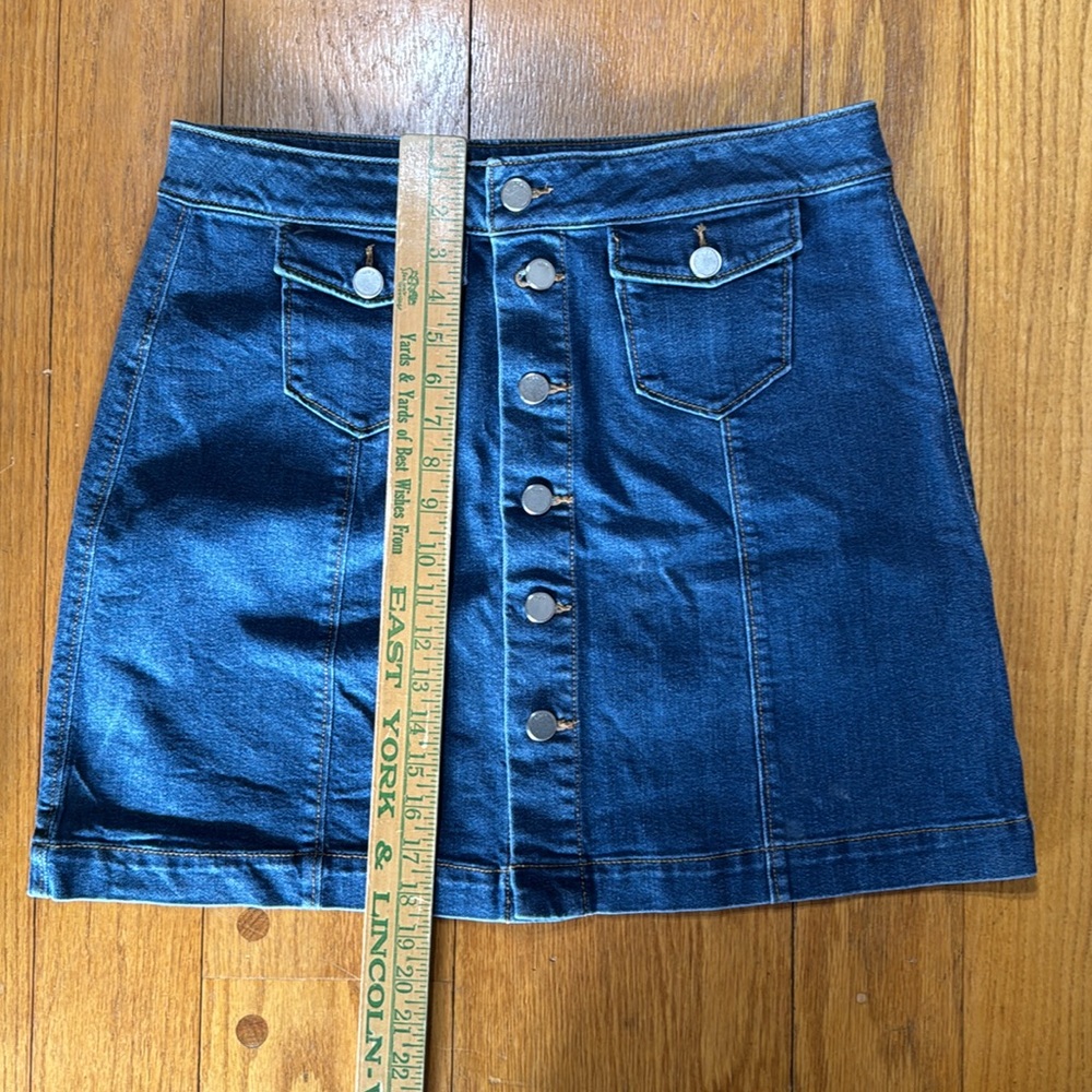 LOFT Womens 12 Jean Skirt Buttons Down Front Pockets - Picture 4 of 7